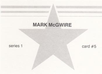 1988 Gray Star Series 1 White Border (unlicensed) #5 Mark McGwire Back