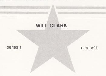 1988 Gray Star Series 1 White Border (unlicensed) #19 Will Clark Back