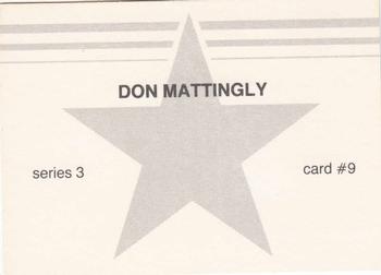 1988 Baseball Stars Series 3 (unlicensed) #9 Don Mattingly Back