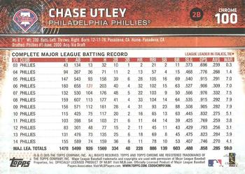 2015 Topps Chrome - Refractor #100 Chase Utley Back