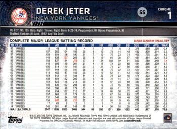 2015 Topps Chrome - Refractor #1 Derek Jeter Back