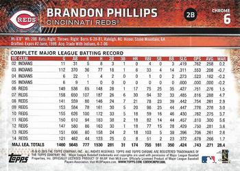 2015 Topps Chrome - Refractor #6 Brandon Phillips Back
