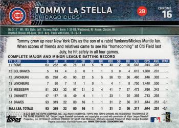 2015 Topps Chrome - Refractor #16 Tommy La Stella Back