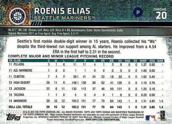 2015 Topps Chrome - Refractor #20 Roenis Elias Back