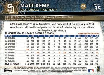 2015 Topps Chrome - Refractor #35 Matt Kemp Back
