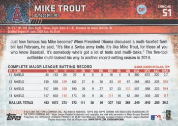 2015 Topps Chrome - Refractor #51 Mike Trout Back