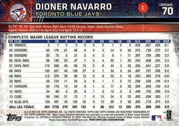 2015 Topps Chrome - Refractor #70 Dioner Navarro Back