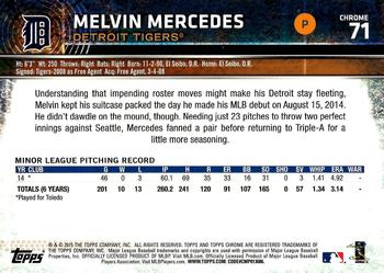 2015 Topps Chrome - Refractor #71 Melvin Mercedes Back