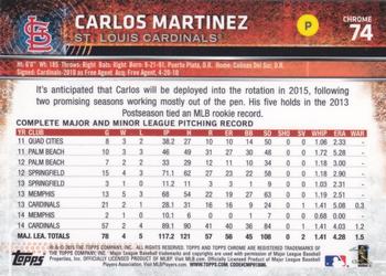 2015 Topps Chrome - Refractor #74 Carlos Martinez Back