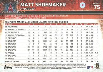 2015 Topps Chrome - Refractor #75 Matt Shoemaker Back