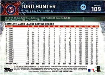 2015 Topps Chrome - Refractor #109 Torii Hunter Back