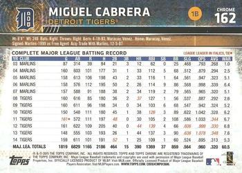 2015 Topps Chrome - Refractor #162 Miguel Cabrera Back