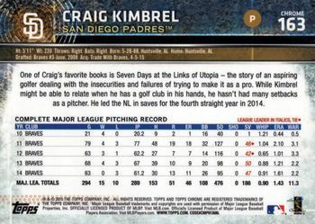 2015 Topps Chrome - Refractor #163 Craig Kimbrel Back