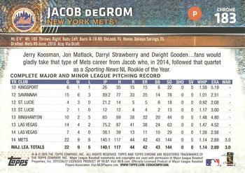 2015 Topps Chrome - Refractor #183 Jacob deGrom Back
