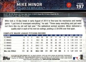 2015 Topps Chrome - Refractor #197 Mike Minor Back