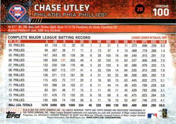 2015 Topps Chrome - Prism Refractor #100 Chase Utley Back