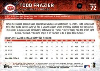 2015 Topps Chrome - Purple Refractor #72 Todd Frazier Back
