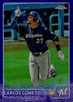 2015 Topps Chrome - Purple Refractor #73 Carlos Gomez Front
