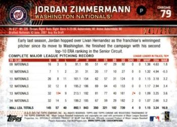 2015 Topps Chrome - Purple Refractor #79 Jordan Zimmermann Back
