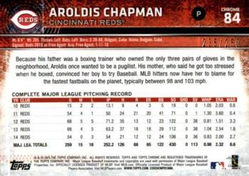2015 Topps Chrome - Purple Refractor #84 Aroldis Chapman Back