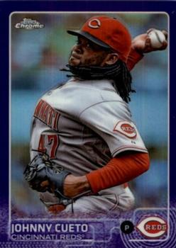 2015 Topps Chrome - Purple Refractor #104 Johnny Cueto Front