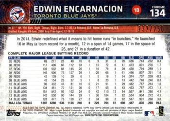 2015 Topps Chrome - Purple Refractor #134 Edwin Encarnacion Back