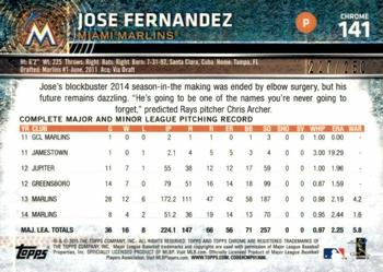 2015 Topps Chrome - Purple Refractor #141 Jose Fernandez Back