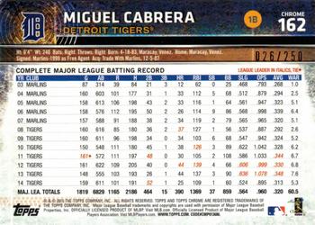 2015 Topps Chrome - Purple Refractor #162 Miguel Cabrera Back
