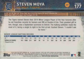 2015 Topps Chrome - Purple Refractor #177 Steven Moya Back