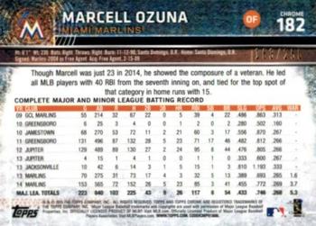 2015 Topps Chrome - Purple Refractor #182 Marcell Ozuna Back