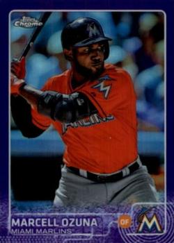 2015 Topps Chrome - Purple Refractor #182 Marcell Ozuna Front