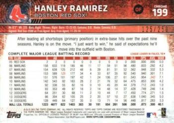 2015 Topps Chrome - Purple Refractor #199 Hanley Ramirez Back