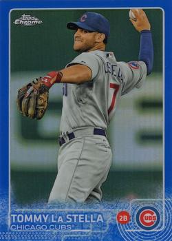 2015 Topps Chrome - Blue Refractor #16 Tommy La Stella Front
