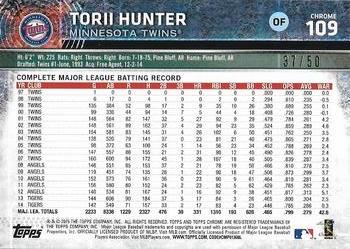 2015 Topps Chrome - Gold Refractor #109 Torii Hunter Back