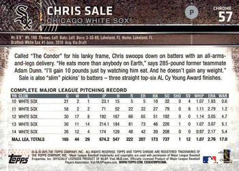 2015 Topps Chrome - Sepia Refractor #57 Chris Sale Back