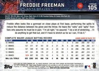 2015 Topps Chrome - Sepia Refractor #105 Freddie Freeman Back