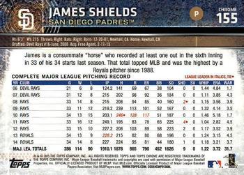 2015 Topps Chrome - Sepia Refractor #155 James Shields Back