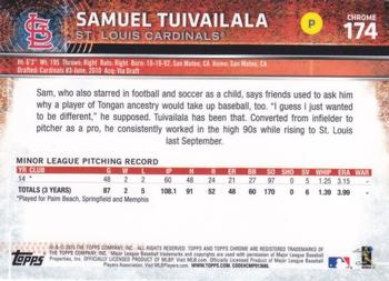 2015 Topps Chrome - Sepia Refractor #174 Samuel Tuivailala Back