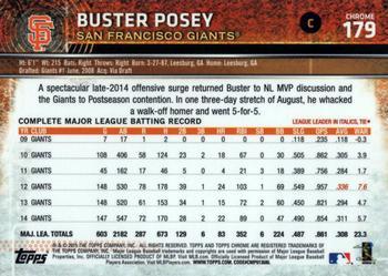2015 Topps Chrome - Sepia Refractor #179 Buster Posey Back