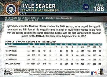2015 Topps Chrome - Sepia Refractor #188 Kyle Seager Back