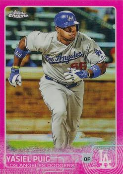 2015 Topps Chrome - Pink Refractor #52 Yasiel Puig Front