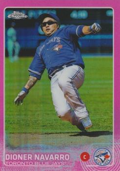 2015 Topps Chrome - Pink Refractor #70 Dioner Navarro Front