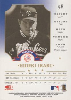 1998 Leaf - Fractal Matrix #58 Hideki Irabu Back