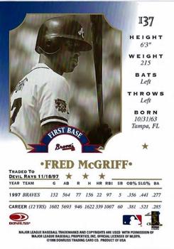 1998 Leaf - Fractal Matrix #137 Fred McGriff Back