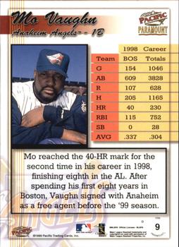 1999 Pacific Paramount - Red #9 Mo Vaughn  Back