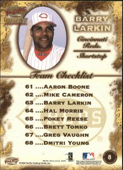 1999 Pacific Paramount - Team Checklists #8 Barry Larkin  Back