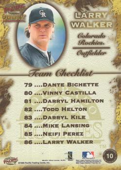 1999 Pacific Paramount - Team Checklists #10 Larry Walker  Back