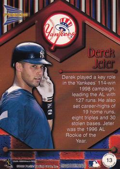 1999 Pacific Prism - Diamond Glory #13 Derek Jeter  Back