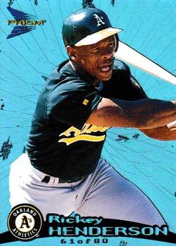 1999 Pacific Prism - Holographic Blue #106 Rickey Henderson  Front