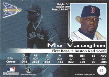 1999 Pacific Prism - Holographic Gold #25 Mo Vaughn  Back